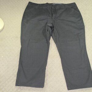 Lee Size 16M Cropped Grey Tailored Slim Straight Leg Chino Pants